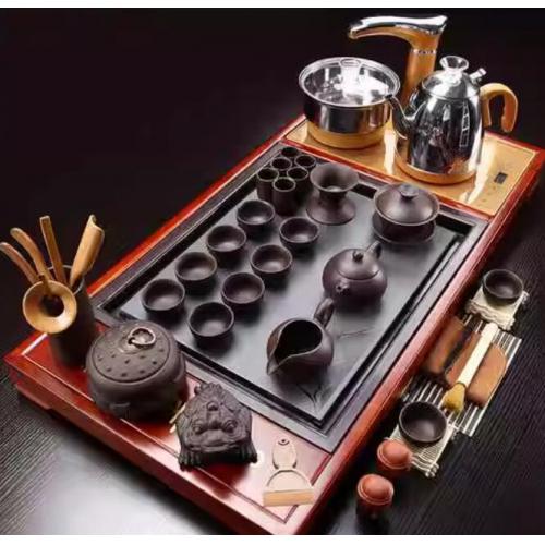 功夫茶具紫砂电磁炉四合一茶盘实木茶海茶道