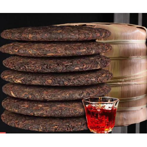 勐海茶叶发酵 普洱茶熟茶 7年老茶一提5斤笋壳包装357克*7饼